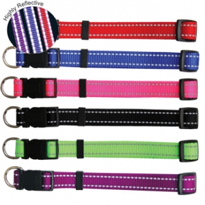Beau Pets - Reflective Nylon - Adjustable Collar - Black