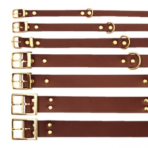 Beau Pets - Leather Collar Centre D - Redwood