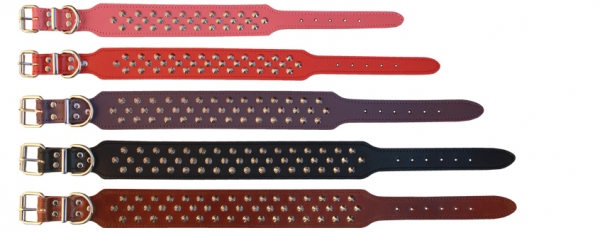 Beau Pets - Studded Leather Collar -Staffordshire Bull Terrier - Black - Image 2
