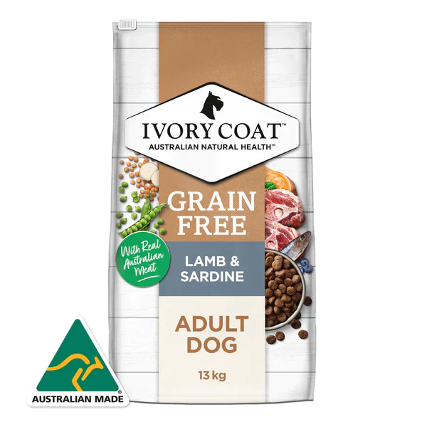 Ivory Coat - Adult Dog - GRAIN FREE - Lamb & Sardine