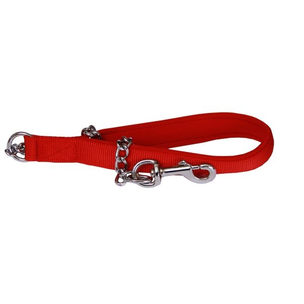 Beau Pets - Neoprene Handle - Chain Lead - Red - Agline