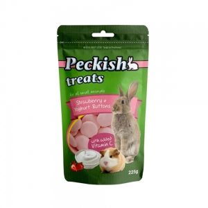 Peckish - Small Animal Treats - Strawberry & Yoghurt Buttons