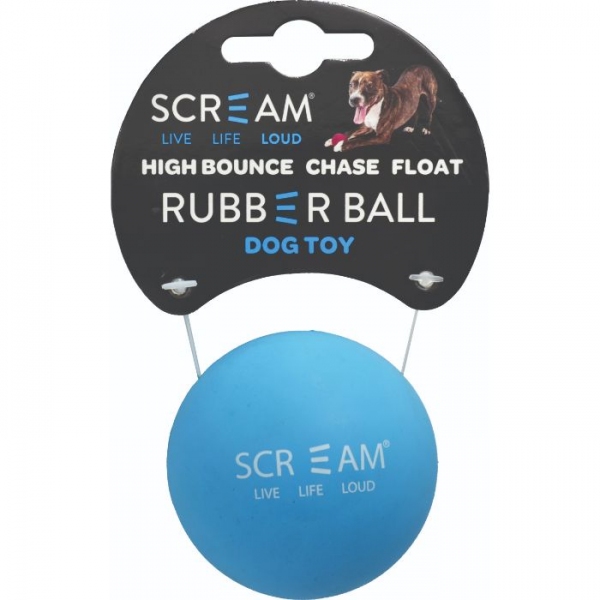 Scream - Rubber Ball - Loud Blue - Medium - 6cm