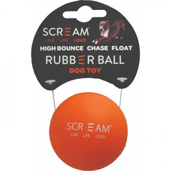 Scream - Rubber Ball - Loud Orange - Medium - 6cm