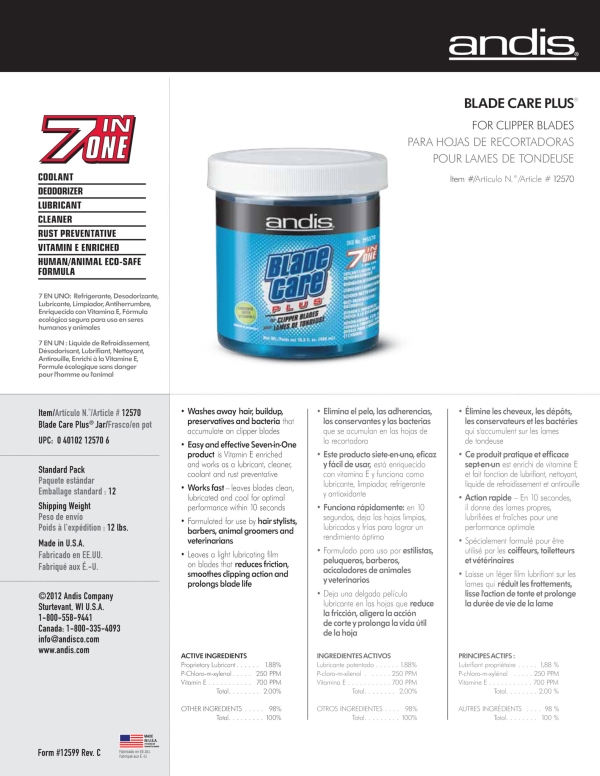 Andis - Maintenance - Blade Care Plus - Image 2