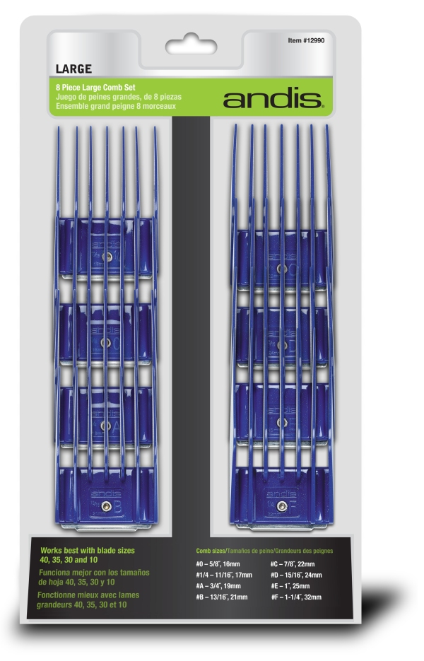 Andis - Clipper - Comb Large -  8 Piece Set - Image 3