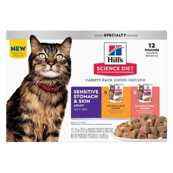Hill's - Science Diet - Pouches - Adult Cat - Sensitive Skin & Stomach Variety Pack