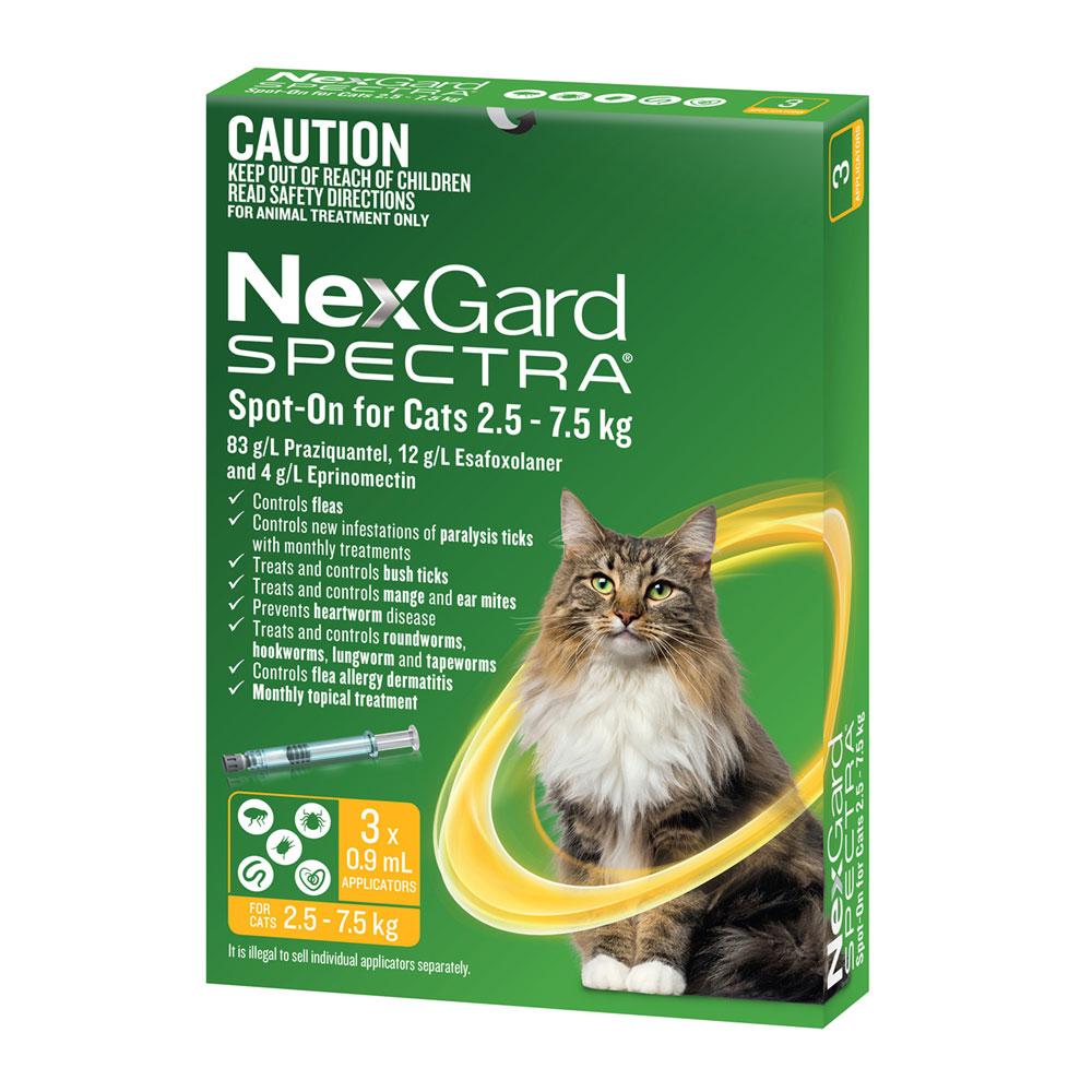 NexGard SPECTRA Spot On for Cats 2.5 7.5kg Agline
