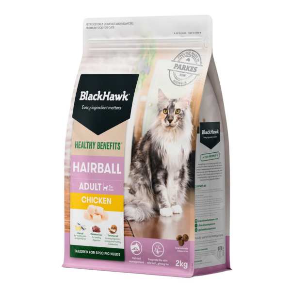 Black Hawk - Adult Cat - Healthy Benefits - Hairball Chicken