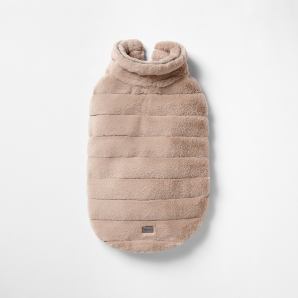 Snooza Wear - Cut Fur Fabric Coat - Taupe - Image 3