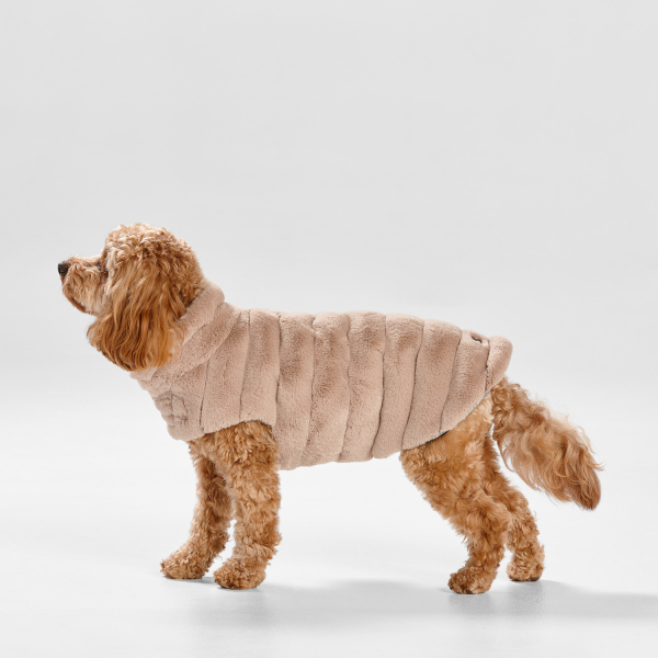 Snooza Wear - Cut Fur Fabric Coat - Taupe - Image 2