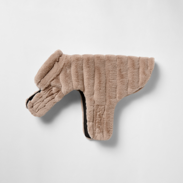 Snooza Wear - Cut Fur Fabric Coat - Taupe - Image 5