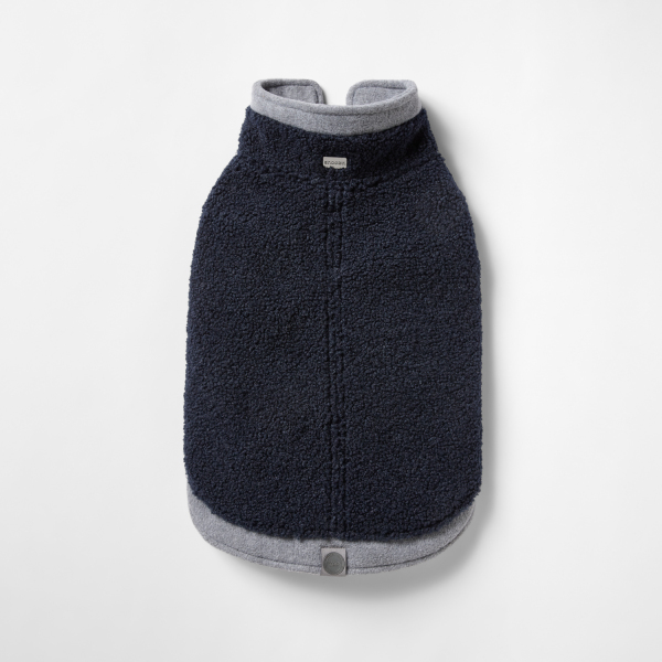 Snooza Wear - Teddy Double Detail Coat - Navy/Grey - Image 3