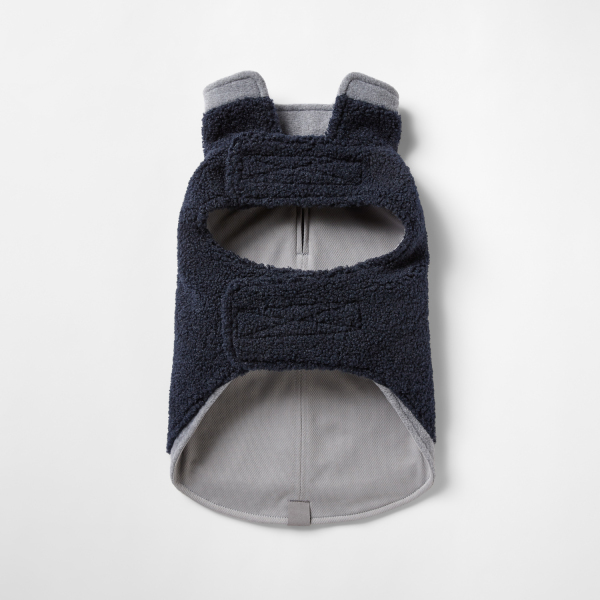 Snooza Wear - Teddy Double Detail Coat - Navy/Grey - Image 4