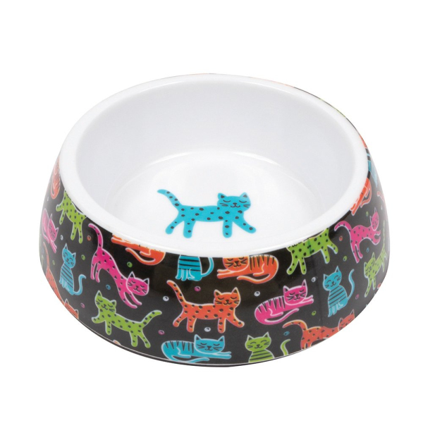Simple Cat - Printed Melamine Double Wall - Assorted Cat Bowls - Image 5