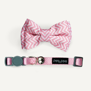 Dan & Sam - Cat Collar & Bowtie - Candy Floss