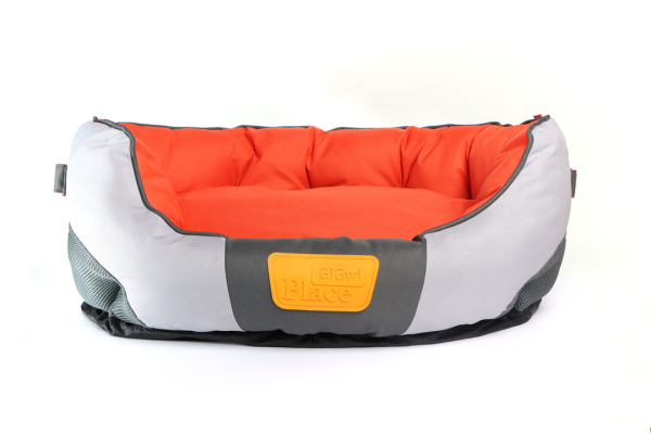 GiGwi - Canvas Round Bed - Red/Orange