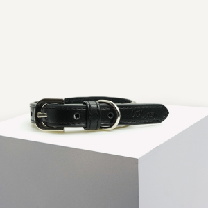 Dan & Sam - Dog Collar - Black Vegan Leather