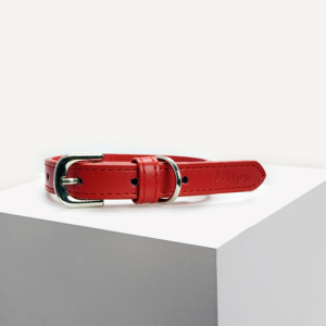 Dan & Sam - Dog Collar - Red Vegan Leather