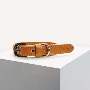 Dan & Sam - Dog Collar - Tan Vegan Leather