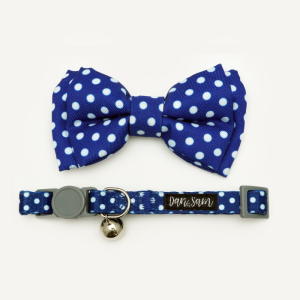 Dan & Sam - Cat Collar & Bowtie - Navy Dream