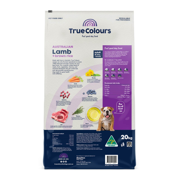 True Colours - Adult Dog - Australian Lamb + Brown Rice - Image 2