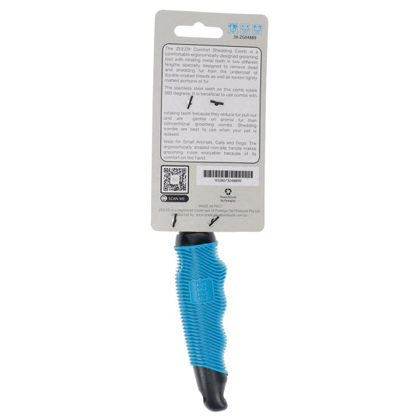 ZeeZ - Comfort - Rotating Teeth Shedding Comb - Image 2
