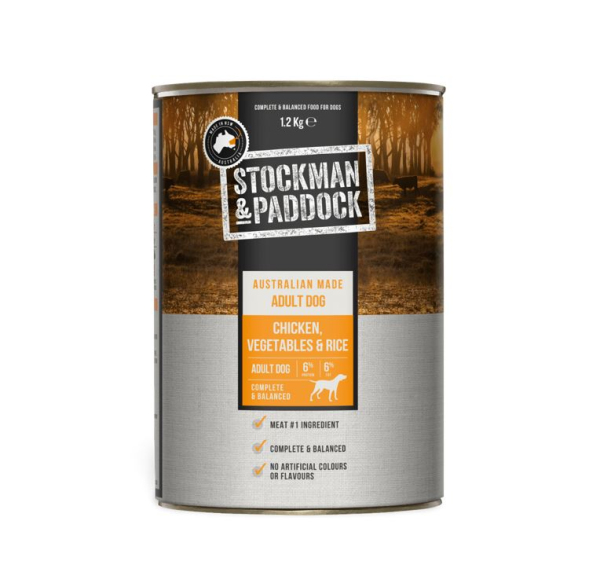 Stockman & Paddock - Wet Food Tins - Adult Dog - Chicken, Vegetables & Rice