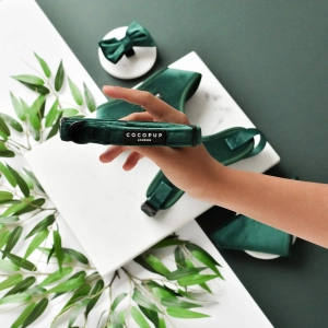 Cocopup London - LUXE Dog Collar - Forest Green Velvet