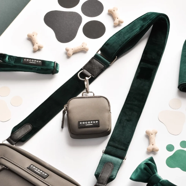 Cocopup London - Walking Bag Strap - Forest Green Velvet