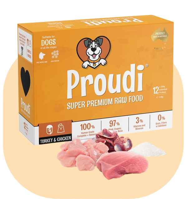 Proudi - Super Premium Raw Food for Dogs - Turkey & Chicken