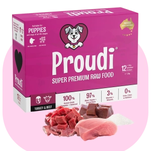 Proudi - Super Premium Raw Food for Puppies - Turkey & Beef
