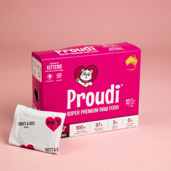 Proudi - Super Premium Raw Food for Kittens - Turkey & Beef - Image 3