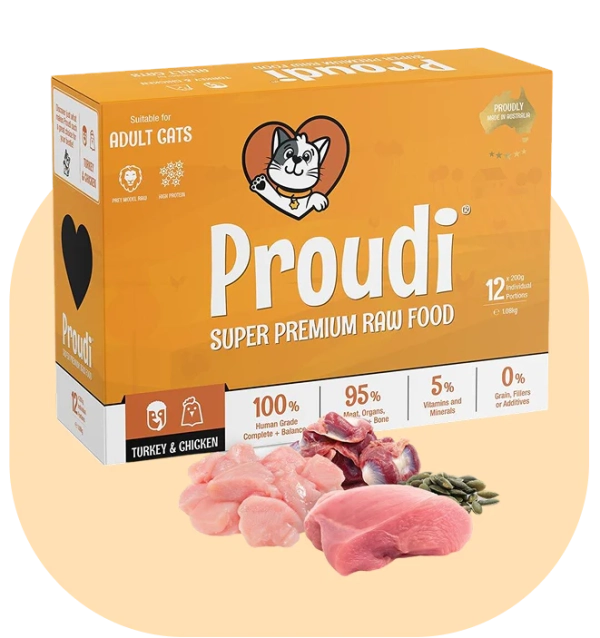 Proudi - Super Premium Raw Food for Cats - Turkey & Chicken
