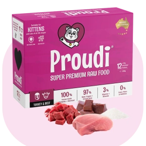 Proudi - Super Premium Raw Food for Kittens - Turkey & Beef